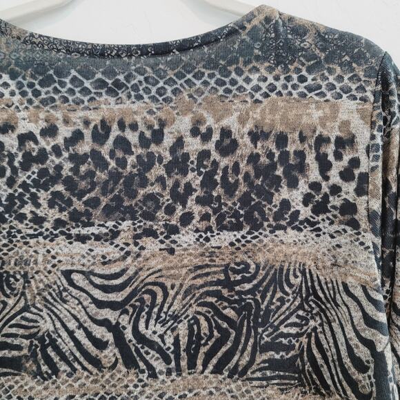 NWOT Kim Rogers Animal Prints Blouse Top Women's Size 1X - Picture 2 of 9